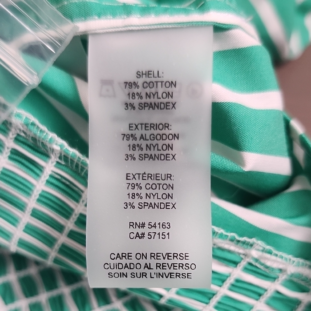 Karl Lagerfeld Green and White Striped Button-Down Shirt - Picture 10 of 14